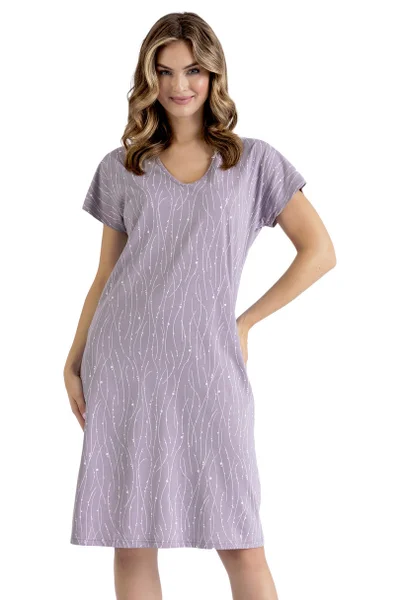 Krátká dámská košile V bavlněné vzorované s mašlí