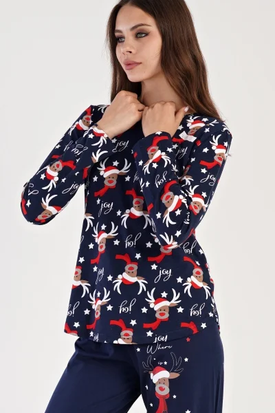 Vánoční pyžamo s obrazem sobů Vienetta Secret