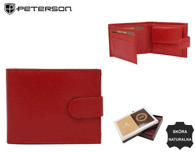 Kožená dámská peněženka Peterson v červené barvě, jedna velikost i523_5903051199967