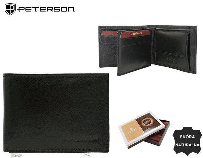 Klasická černá kožená peněženka s RFID ochranou, jedna velikost i523_5903051199998