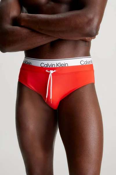 Pánské plavky oranžové CK META LEGACY - Calvin Klein