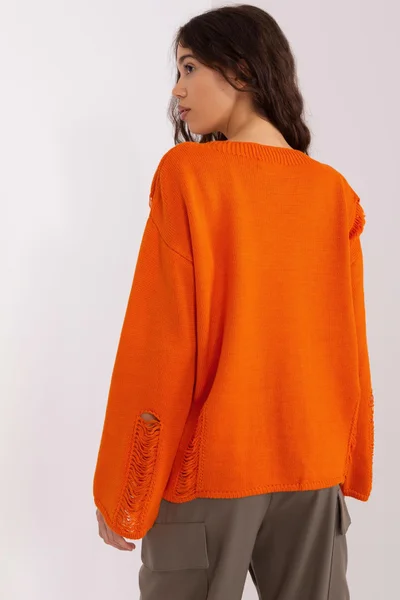 Oranžový oversize svetr s širokými rukávy - Pohodlný styl FPrice