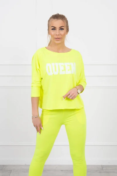 Neonová Queen sada halenky a kalhot K-Fashion