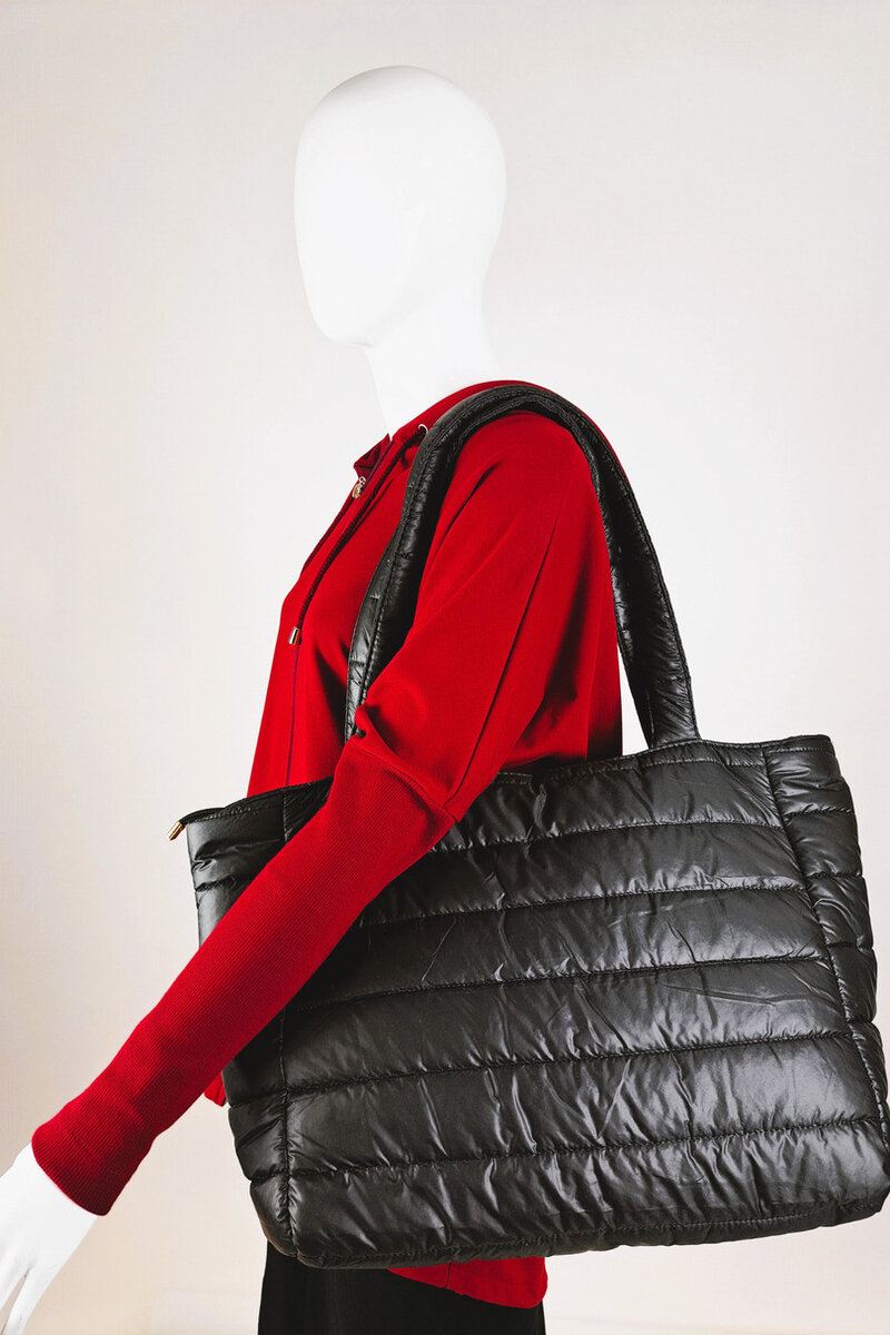 Prošívaná dámská taška Orthalion s ramínky Bruno Rossi, černá 50X30 i170_BR-T-411-CZ