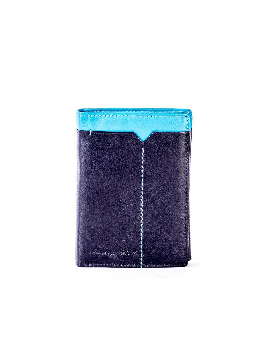 Pánská černo-modrá kožená peněženka FPrice, jedna velikost i523_2016101380888
