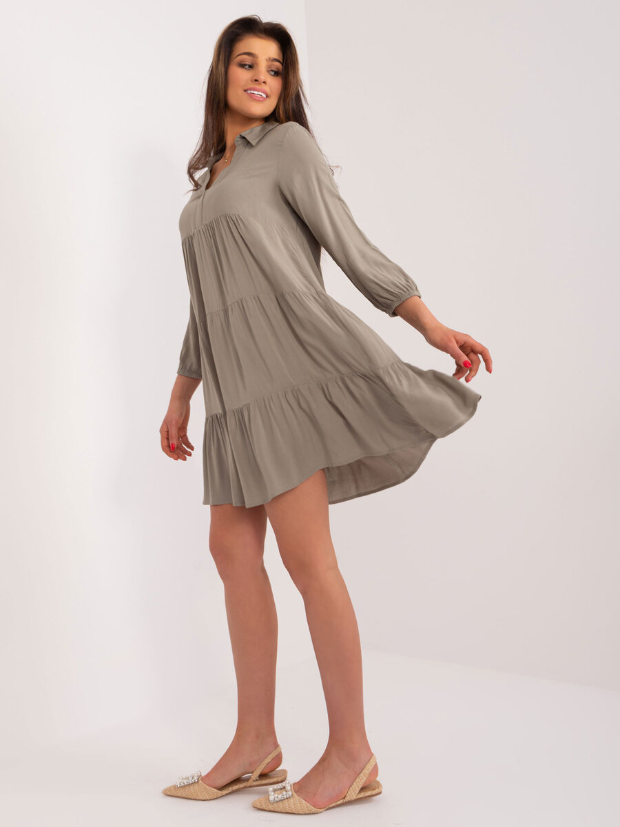 Khaki dámské šaty FPrice Elegantní Styl, M i523_4063813603321