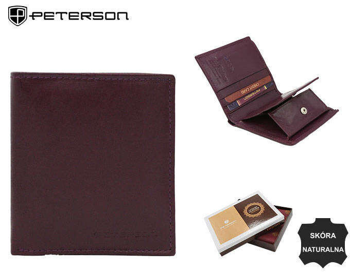 Kožená dámská peněženka Peterson v tmavě fialové barvě, jedna velikost i523_5903051199844