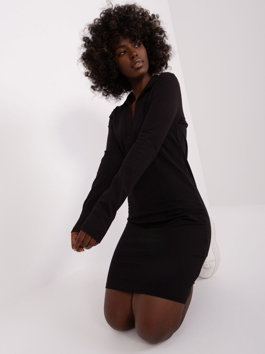 Černé basic šaty RUE PARIS - Elegantní dámský kousek, L i523_2016103434046