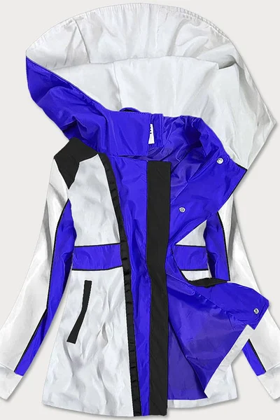 Světle modro-bílá bunda pro ženy větrovka s kapucí 0678 ZAC&ZOE