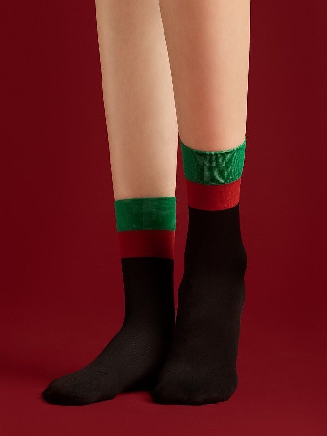 Dámské ponožky Fiore G 3KQ Jingle Vánoční, černá Univerzální i384_76809225