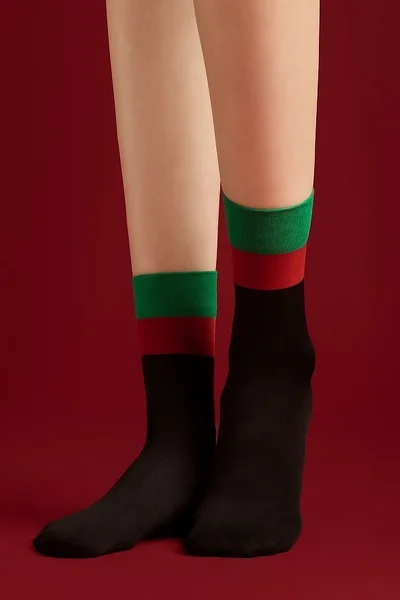 Dámské ponožky Fiore G 3KQ Jingle Vánoční