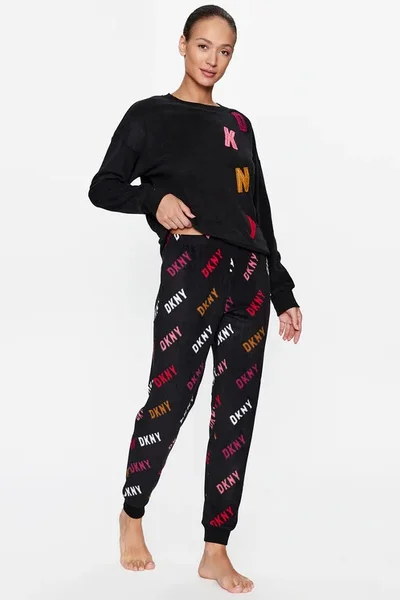 Černé pyžamo pro ženy s logem - DKNY