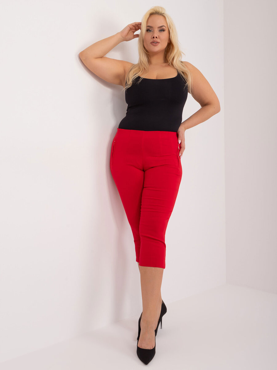 Červené dámské kalhoty FPrice - Elegantní AT SP, 42 i523_2016103516551