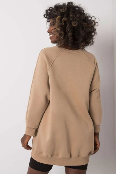 Beige Cotton Sweatshirt - Dámská mikina Fashionhunters