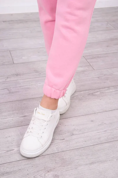 Zateplený růžový set s mikinou a kalhotami K-Fashion