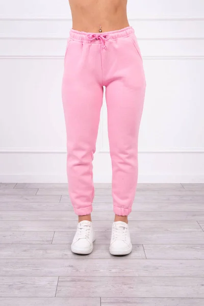 Zateplený růžový set s mikinou a kalhotami K-Fashion