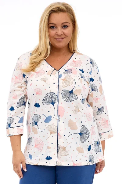 Komfortní dámské bavlněné pyžamo Cornette Tess 3XL-5XL