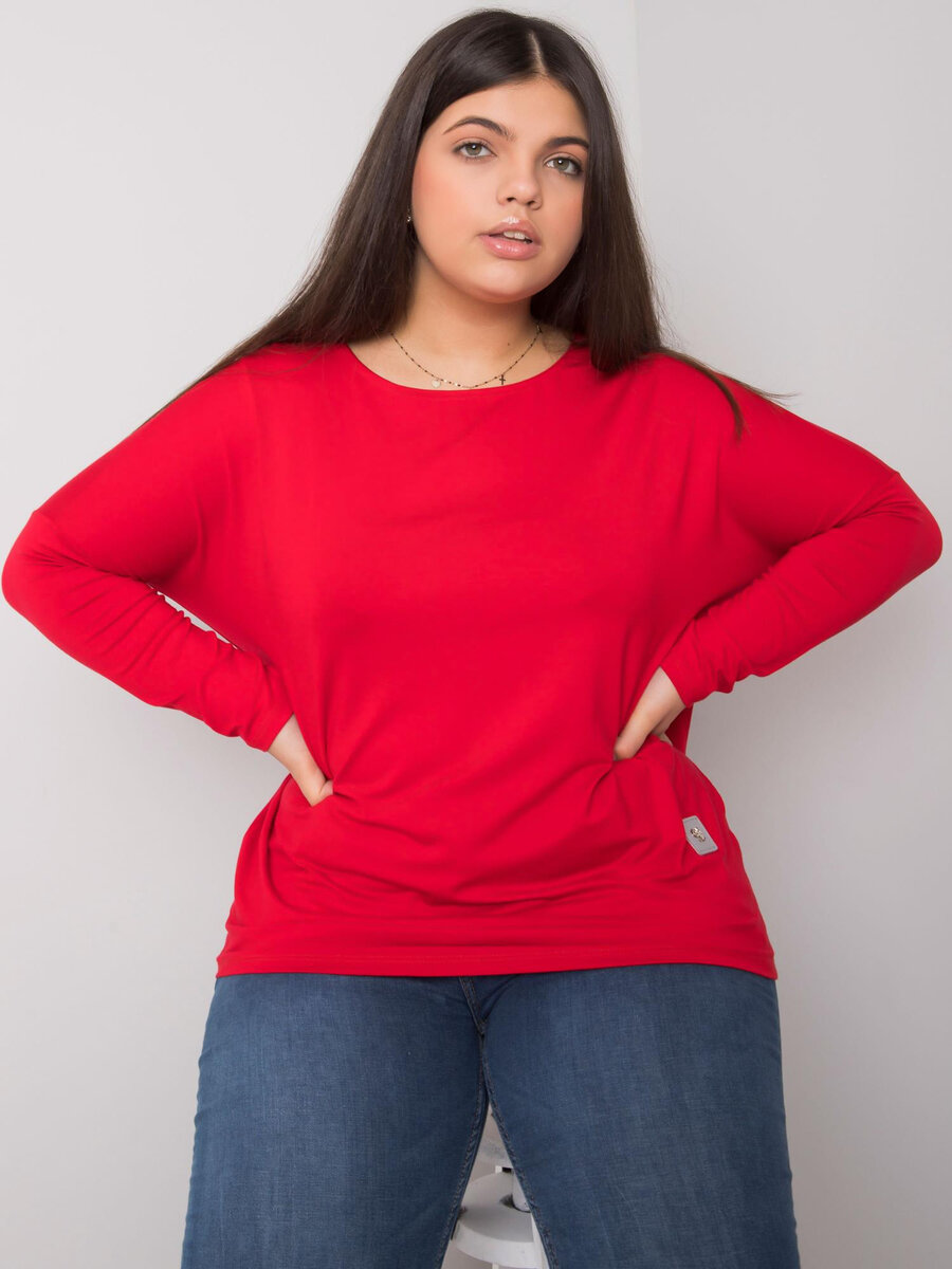 Červená dámská halenka FPrice - Elegantní kousek pro každou ženu, jedna velikost i523_2016103116300