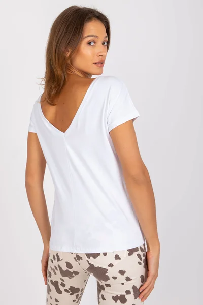 Dámské bílé tričko se zadním výstřihem FPrice