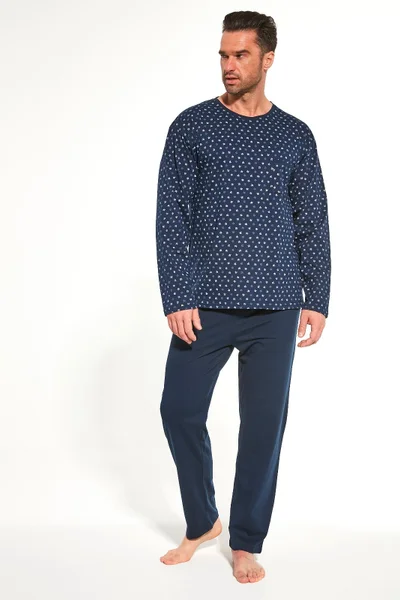 Mužské pyžamo Modro-bílý vzor S-2XL - Cornette
