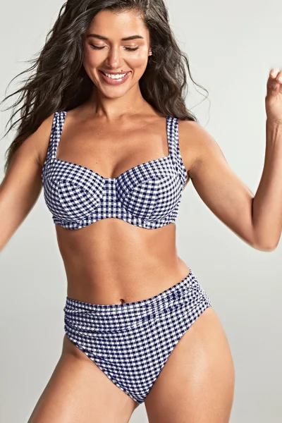 Dámské bikiny Gingham Olivia - modro-bílý - Panache