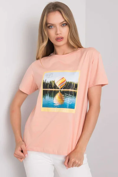 Dámské lososové tričko s potiskem FPrice