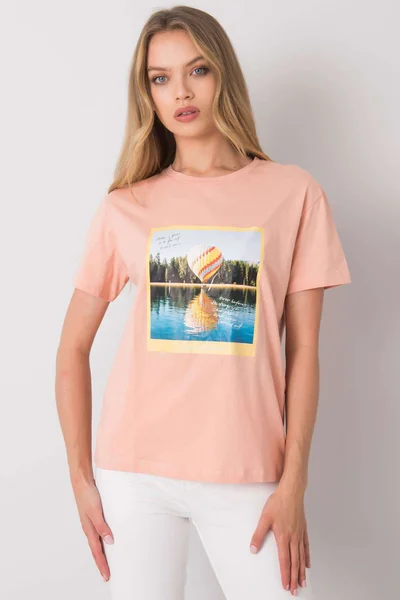 Dámské lososové tričko s potiskem FPrice