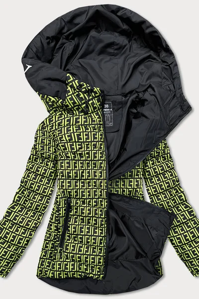 Černo-zelená dámská vzorovaná bunda 6D0VJ1 SPEED.A