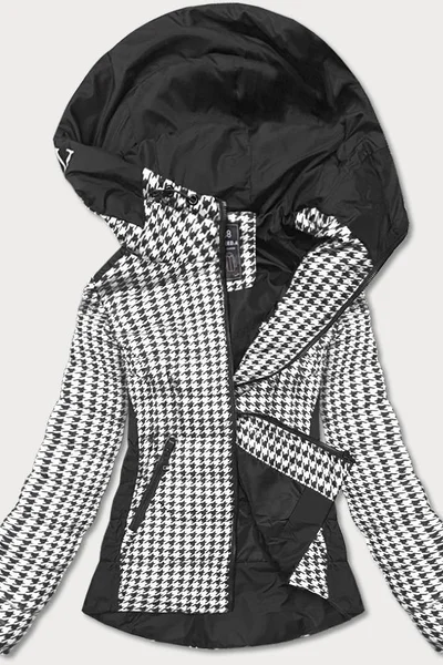 Černo-bílá dámská vzorovaná bunda 4326 SPEED.A
