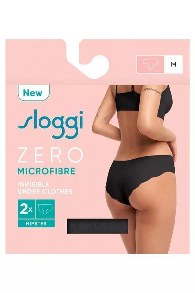 Bezšvové černé bederní kalhotky ZERO Microfibre Hipster 2P - Sloggi