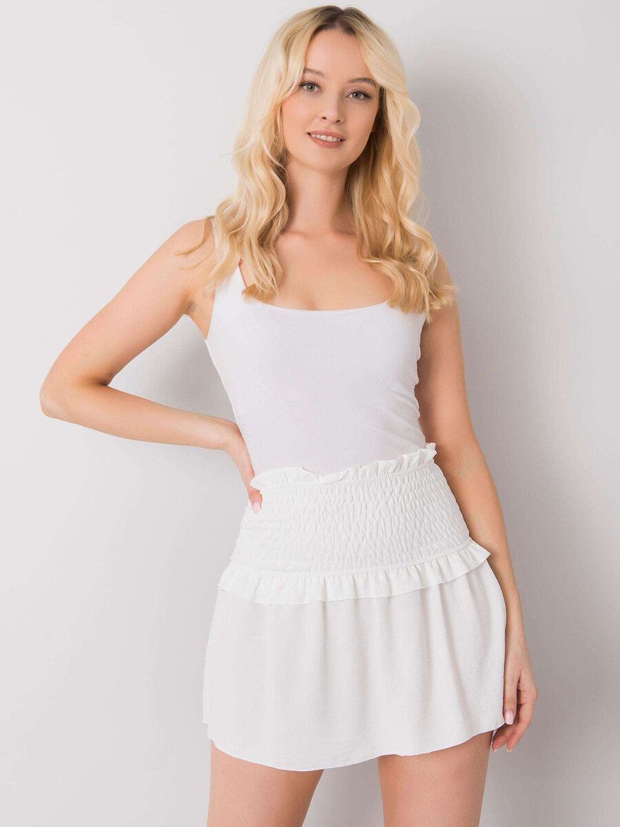 Dámská OH BELLA Bílá mini sukně FPrice, L i523_2016102973164