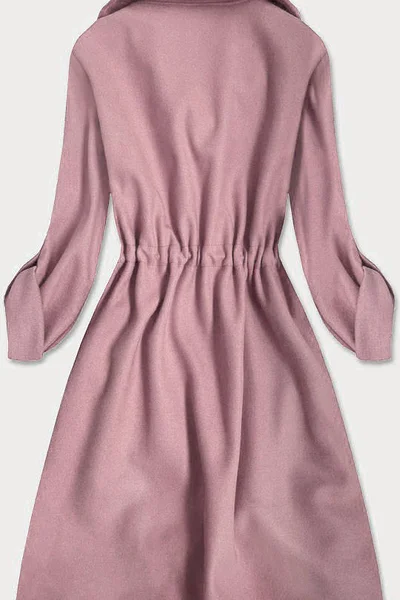 Volný dámský kabát ve starorůžové barvě s klopami 630 MADE IN ITALY