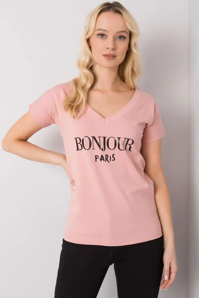 Světle růžové dámské tričko s potiskem FPrice