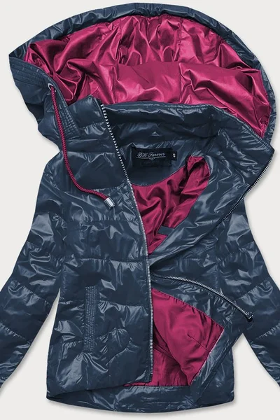 Modro-růžová bunda pro ženy s barevnou kapucí G14AH BH FOREVER