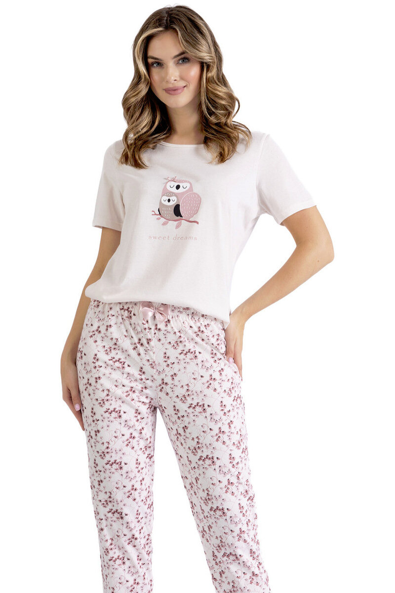 Lehké snění - Dámské pyžamo z bavlny LEVEZA, písek XL i170_101143504213
