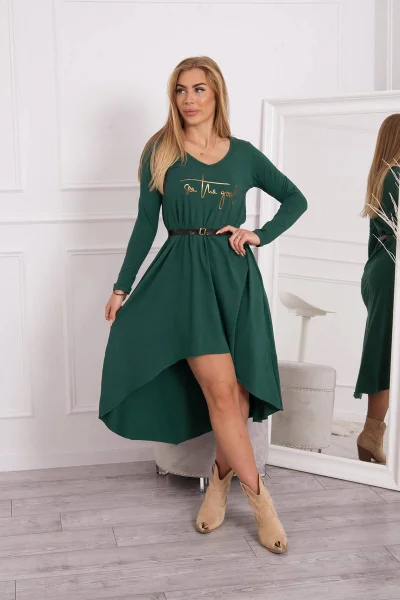 Dámské šaty s ozdobným páskem a nápisem K-Fashion