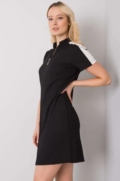 Dámské RUE PARIS Černé šaty s krátkým rukávem FPrice
