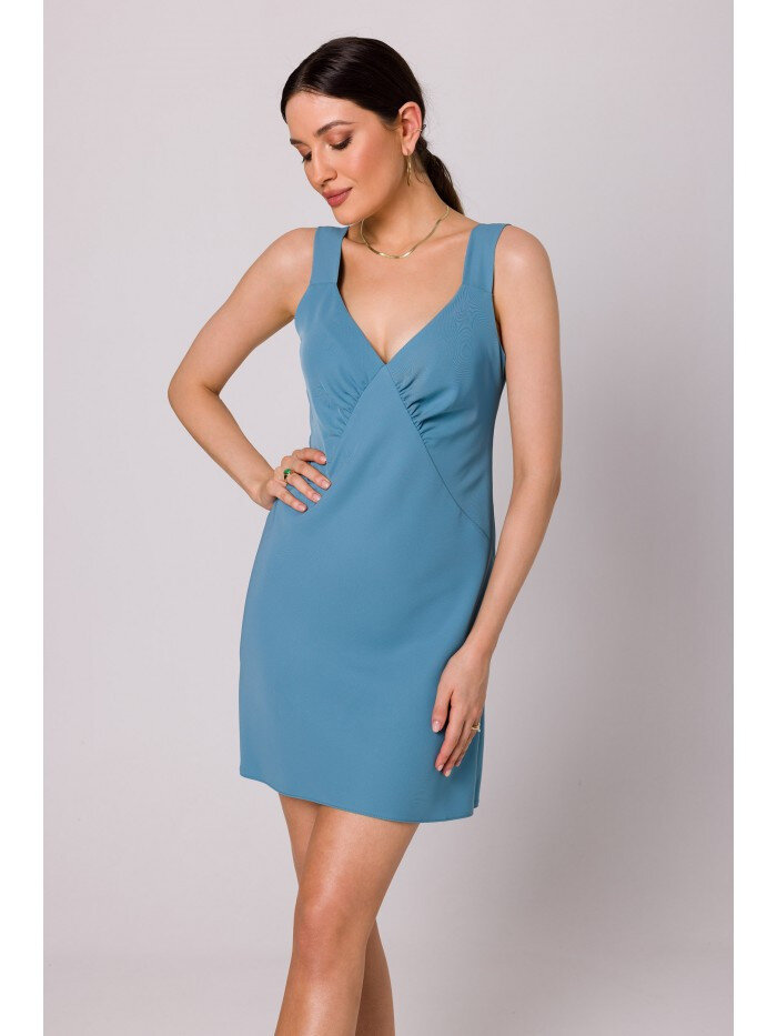 Modré nebeské šaty bez ramínek pro dámy - kolekce Makover, EU XXL i529_792634294727606302