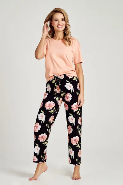 Květinové pyžamo pro ženy Taro Meruňka S-XL