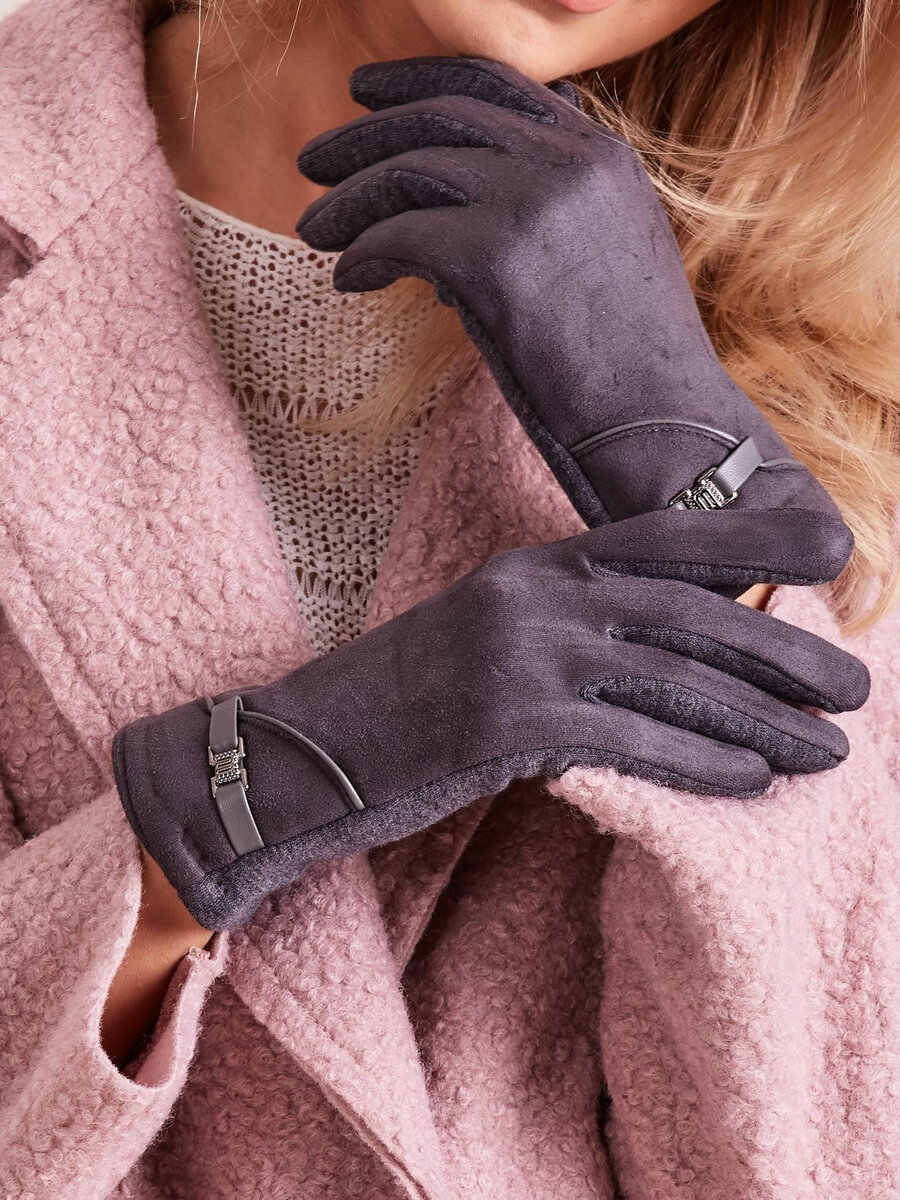Dámské elegantní rukavice tmavě šedé FPrice, L/XL i523_2016101650950