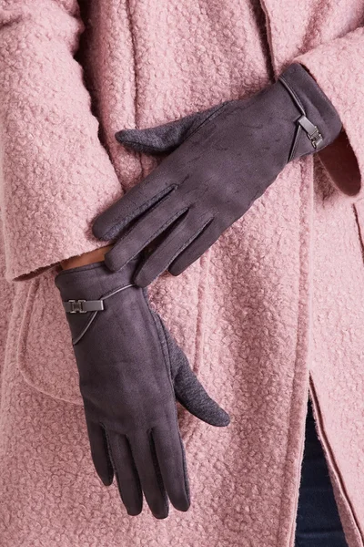 Dámské elegantní rukavice tmavě šedé FPrice