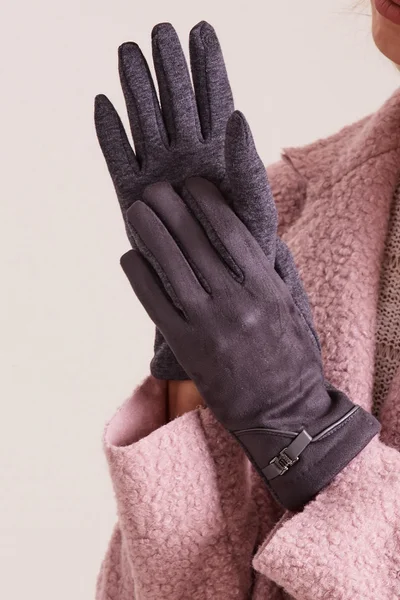 Dámské elegantní rukavice tmavě šedé FPrice