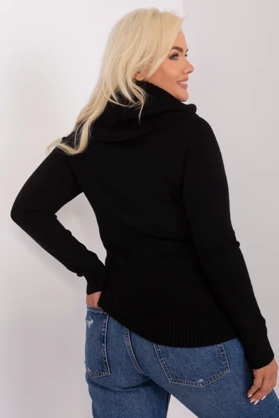 Černý plus size dámský svetr s viskózou