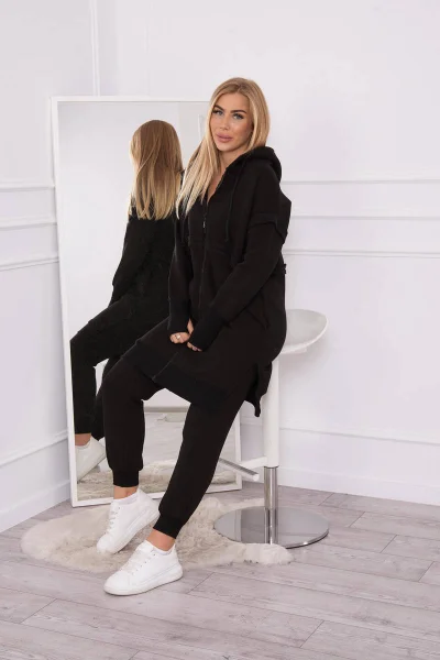 Černý zateplený set mikiny a kalhot K-Fashion