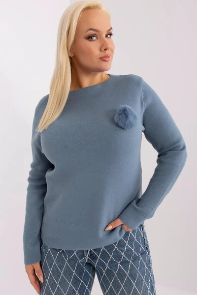 Šedomodrý Oversize Svetr FPrice XL/XXL