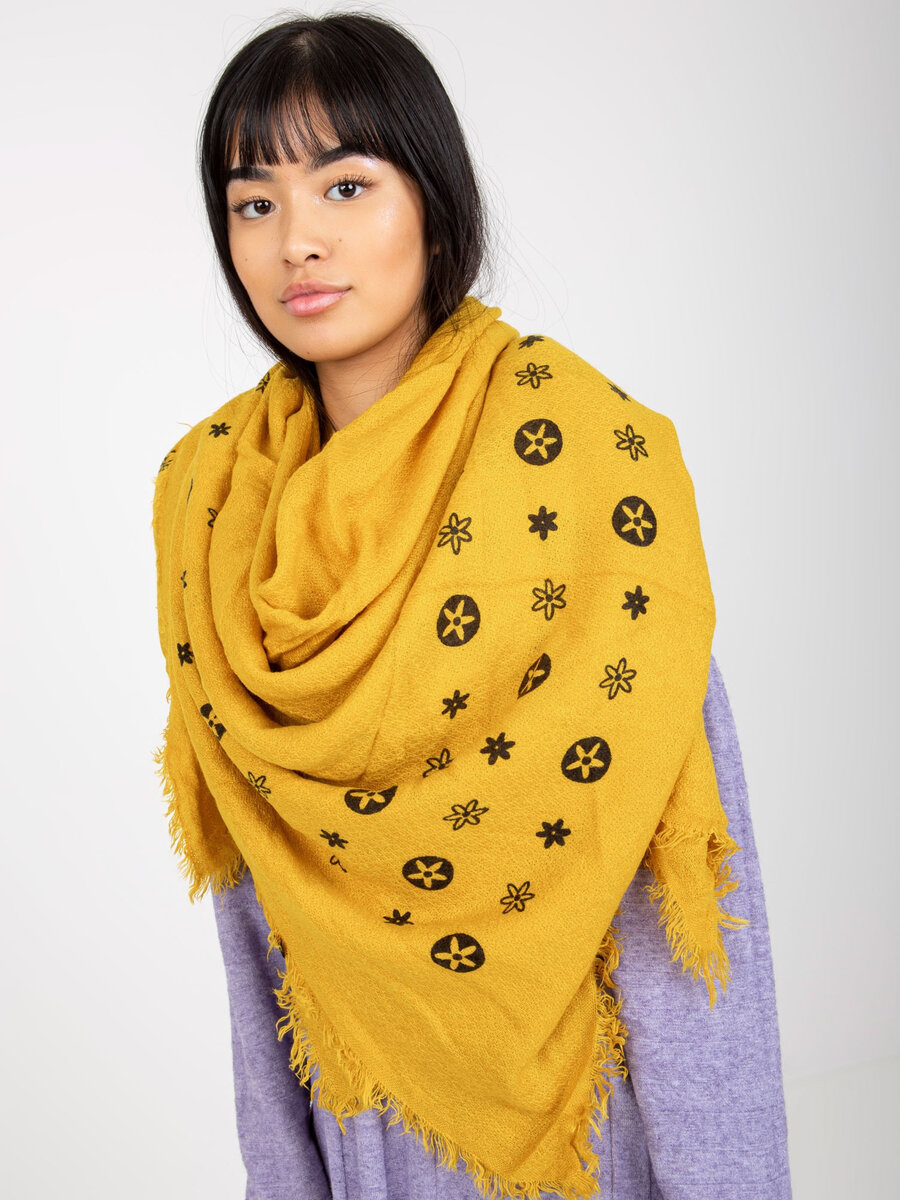 Slunečný dámský šátek - Zlatý květ FPrice, tmavě žlutá UNI i10_P67194_1:1706_2:443_