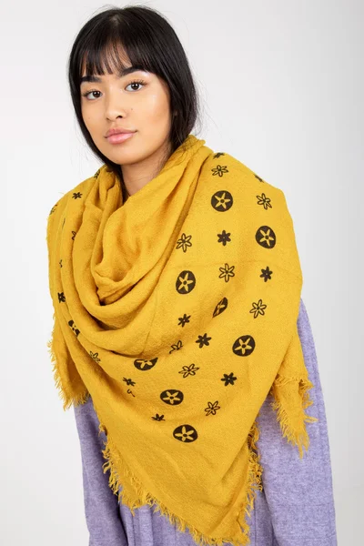 Slunečný dámský šátek - Zlatý květ FPrice
