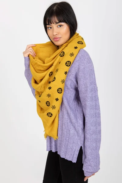 Slunečný dámský šátek - Zlatý květ FPrice