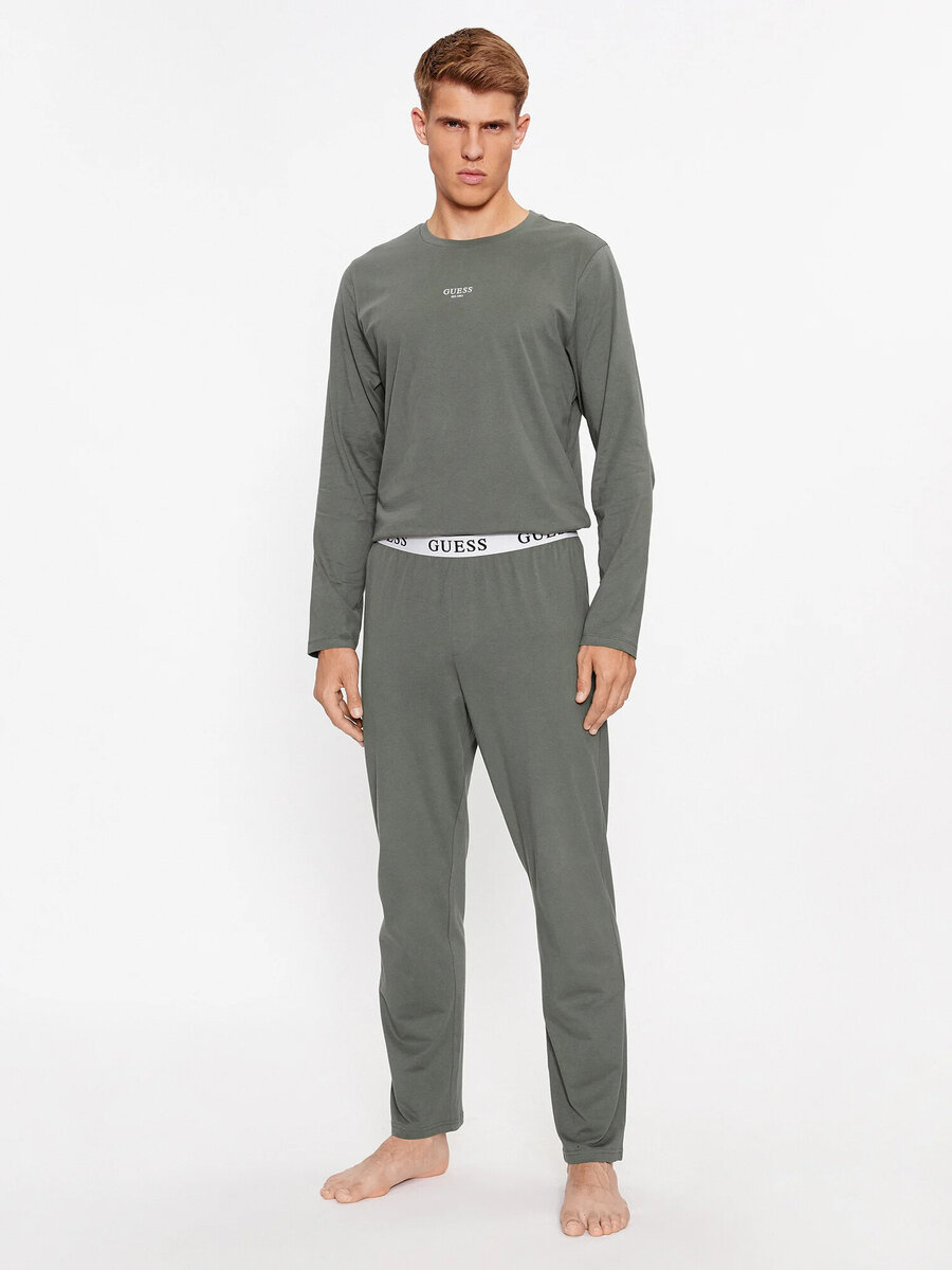 Mužské šedé pyžamo s logem Guess - dlouhý rukáv a kalhoty, XL i10_P66533_2:93_