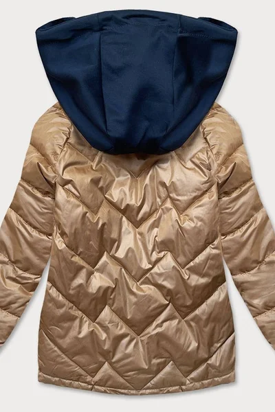 Karamelovomodrá bunda pro ženy s kapucí TWJ BH FOREVER